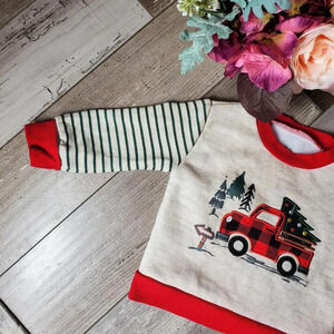 Baby Essentials Size 12M Fleece Lined Embroidered Christmas Holiday Sweater NWOT